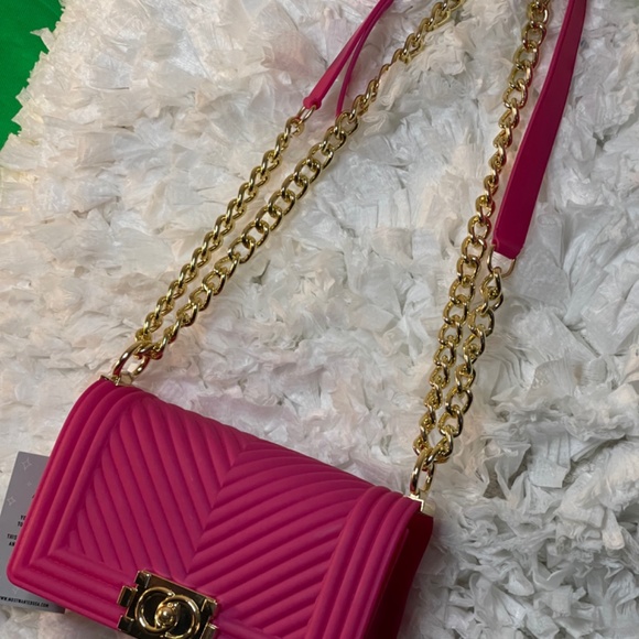 Pink jelly matted crossbody bag - Picture 2 of 3